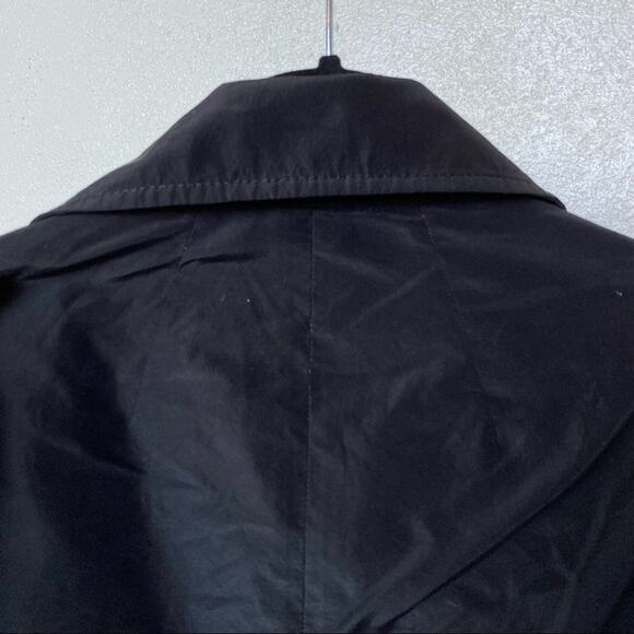 Carlisle Silk Blend Boxy Cropped Sleeve Black Jacket Size 4 - Picture 8 of 13